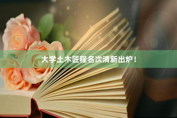 大学土木匠程名次清新出炉！
